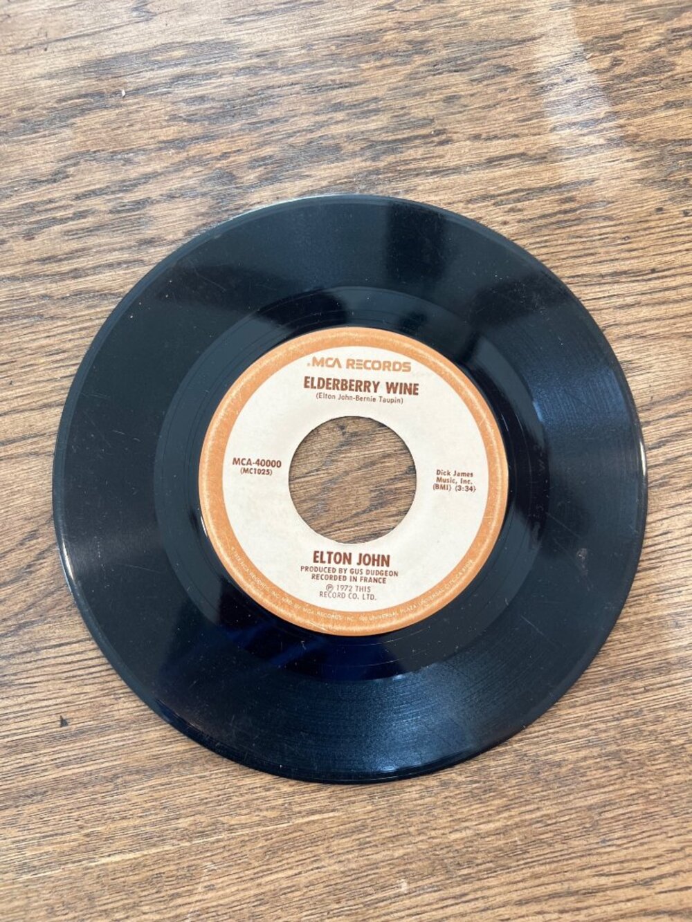Elton John Crocodile Rock / Elderberry Wine MCA Records MCA-40000 7" Vinyl 45 RP